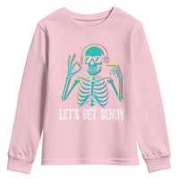 Lets Get Sendy Skeleton Youth Sweatshirt Full Send Vibes Glowcore - Wonder Print Shop