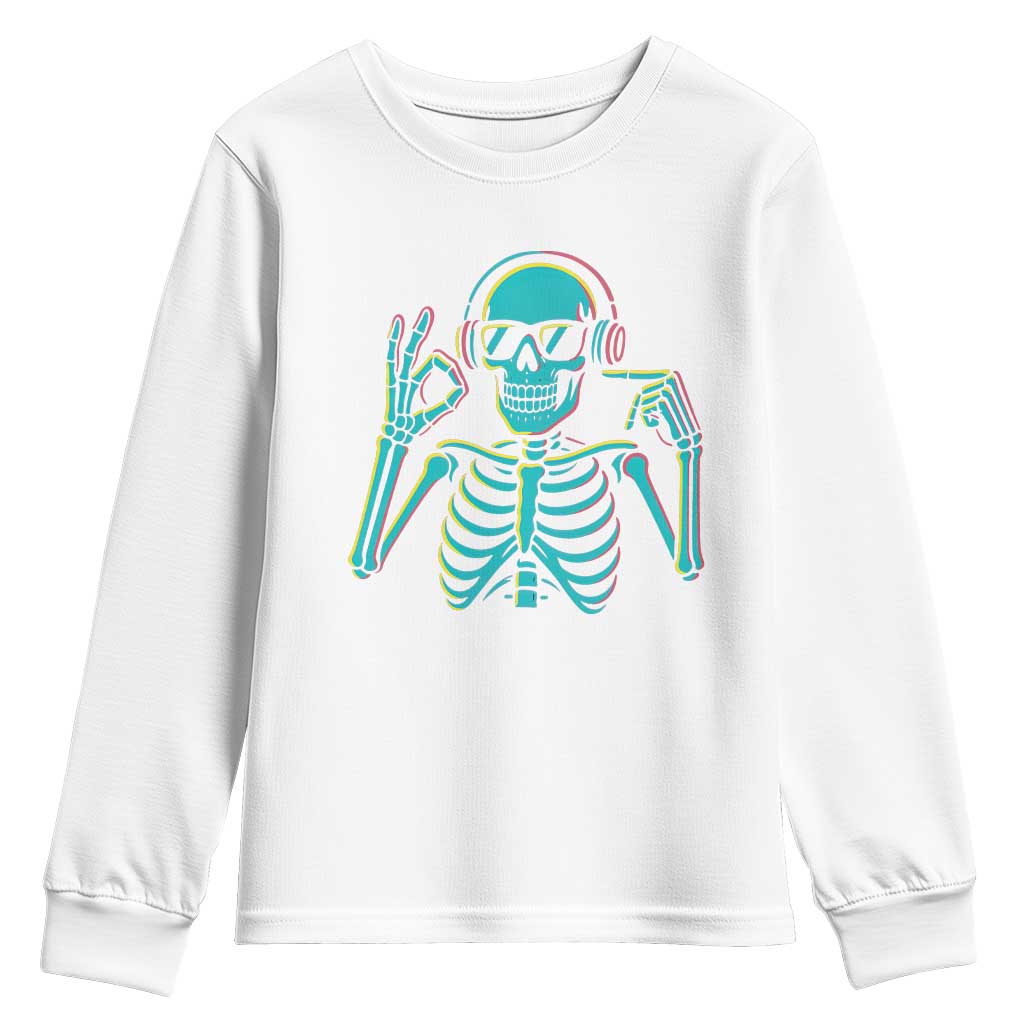 Lets Get Sendy Skeleton Youth Sweatshirt Full Send Vibes Glowcore - Wonder Print Shop