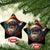 African American Santa Stained Glass Effect Printed Christmas Ornament Melanin Claus Festive Xmas Tree Decor - Wonder Print Shop