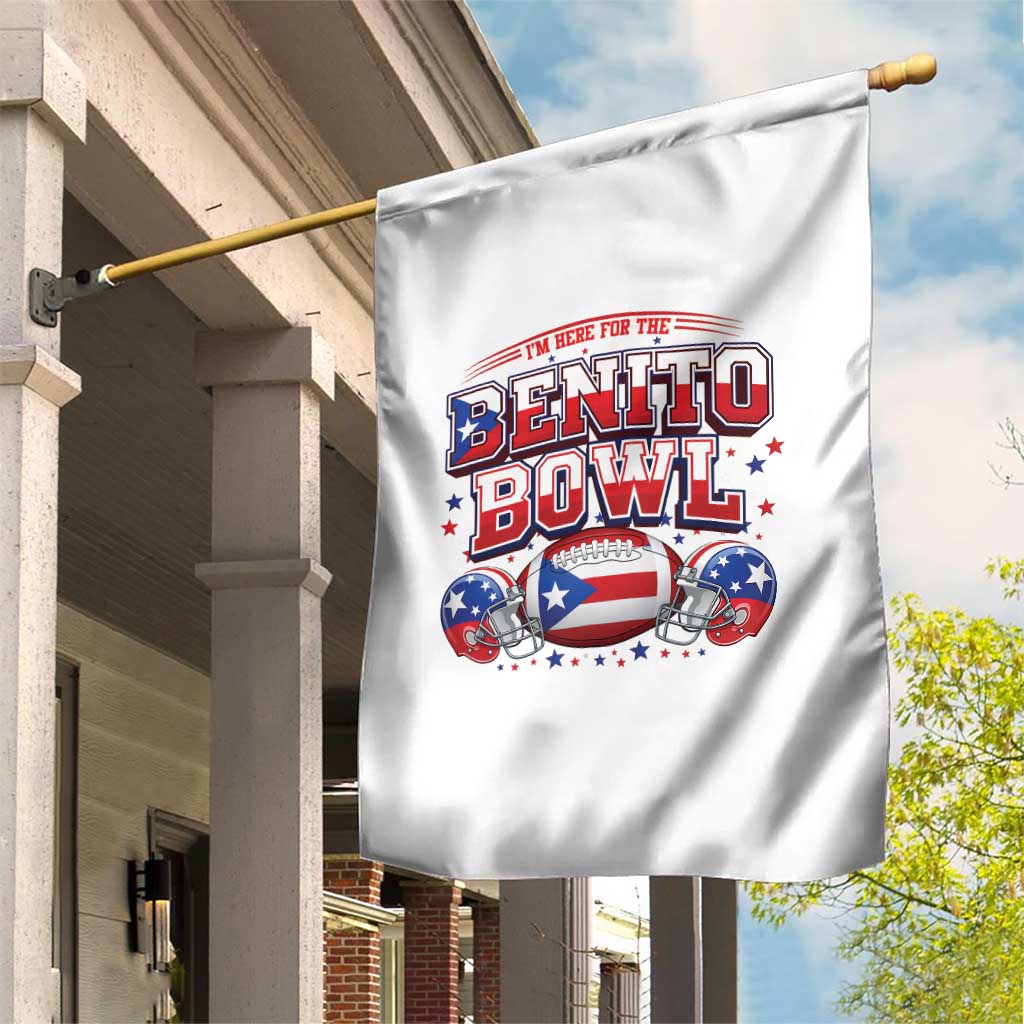 I’m Here for the Benito Bowl Garden Flag Funny Music Fan Football Game Day