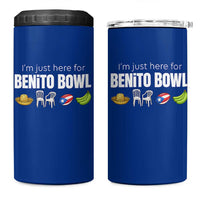 I'm Just Here for the Benito Bowl Funny Puerto Rican Game Day 4 in 1 Can Cooler Tumbler Plantains Chairs and Flag Music Fans
