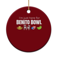 I'm Just Here for the Benito Bowl Funny Puerto Rican Game Day Ceramic Ornament Plantains Chairs and Flag Music Fans