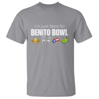 I'm Just Here for the Benito Bowl Funny Puerto Rican Game Day T Shirt Plantains Chairs and Flag Music Fans