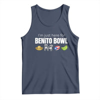 I'm Just Here for the Benito Bowl Funny Puerto Rican Game Day Tank Top Plantains Chairs and Flag Music Fans
