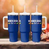 I'm Just Here for the Benito Bowl Funny Puerto Rican Game Day Tumbler With Handle Plantains Chairs and Flag Music Fans