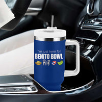 I'm Just Here for the Benito Bowl Funny Puerto Rican Game Day Tumbler With Handle Plantains Chairs and Flag Music Fans