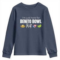 I'm Just Here for the Benito Bowl Funny Puerto Rican Game Day Youth Sweatshirt Plantains Chairs and Flag Music Fans