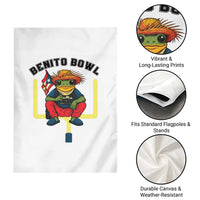 Benito Bowl Coquí Frog Football Garden Flag Funny Puerto Rico Flag Game Day Music Fans