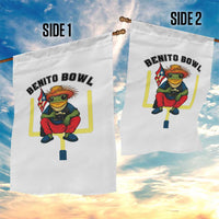 Benito Bowl Coquí Frog Football Garden Flag Funny Puerto Rico Flag Game Day Music Fans