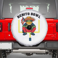 Benito Bowl Coquí Frog Football Spare Tire Cover Funny Puerto Rico Flag Game Day Music Fans