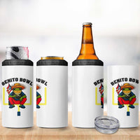 Benito Bowl Coquí Frog Football 4 in 1 Can Cooler Tumbler Funny Puerto Rico Flag Game Day Music Fans