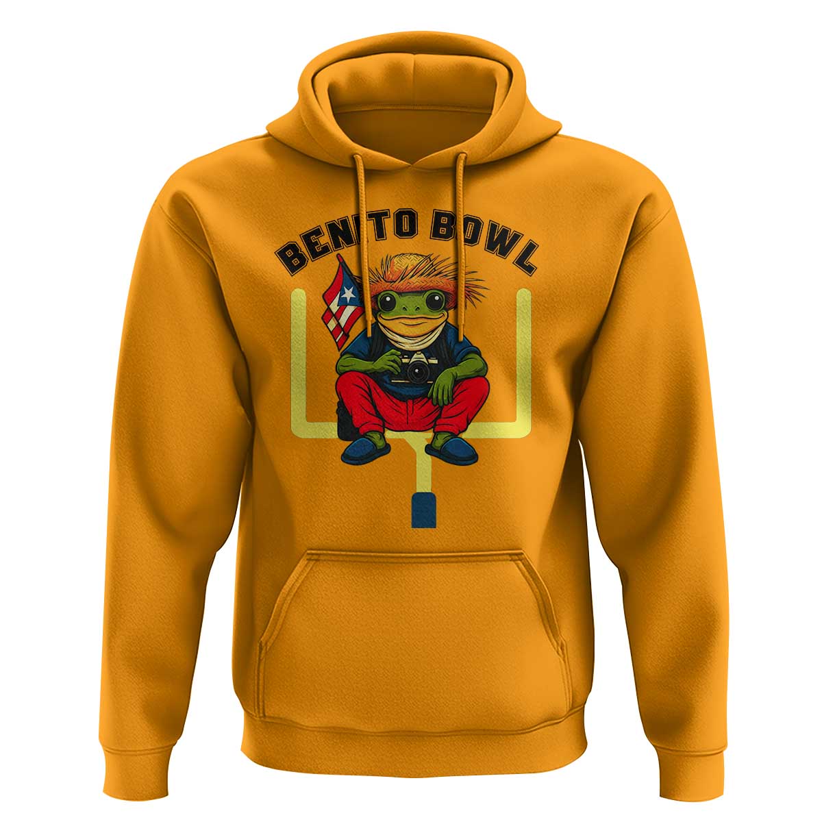 Benito Bowl Coquí Frog Football Hoodie Funny Puerto Rico Flag Game Day Music Fans