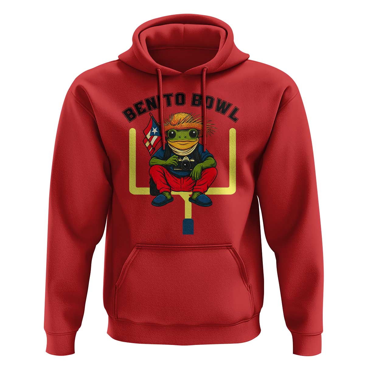 Benito Bowl Coquí Frog Football Hoodie Funny Puerto Rico Flag Game Day Music Fans