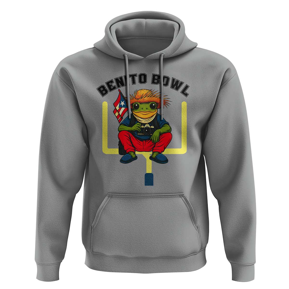 Benito Bowl Coquí Frog Football Hoodie Funny Puerto Rico Flag Game Day Music Fans