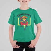 Benito Bowl Coquí Frog Football T Shirt For Kid Funny Puerto Rico Flag Game Day Music Fans