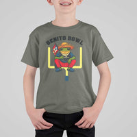 Benito Bowl Coquí Frog Football T Shirt For Kid Funny Puerto Rico Flag Game Day Music Fans
