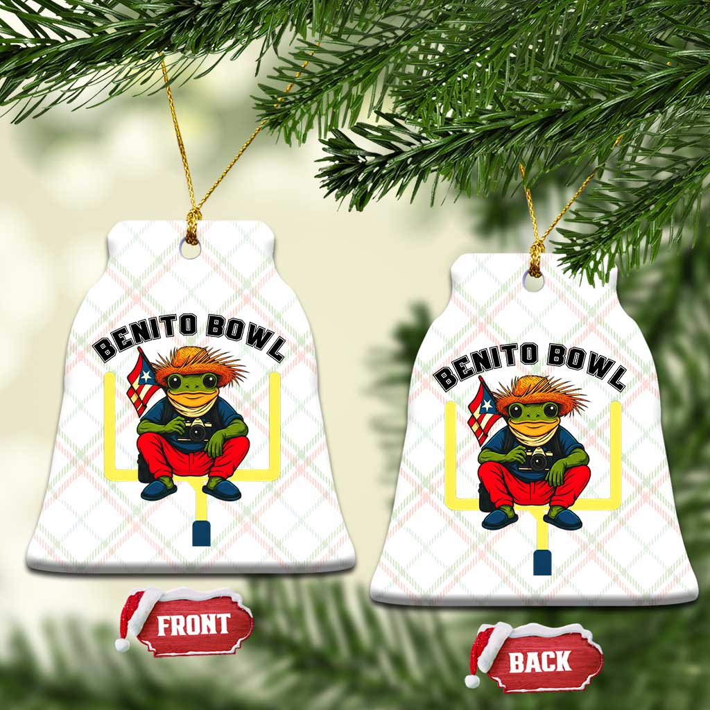 Benito Bowl Coquí Frog Football Ceramic Ornament Funny Puerto Rico Flag Game Day Music Fans