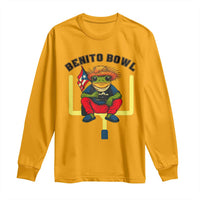 Benito Bowl Coquí Frog Football Long Sleeve Shirt Funny Puerto Rico Flag Game Day Music Fans