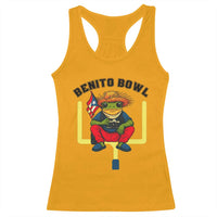 Benito Bowl Coquí Frog Football Racerback Tank Top Funny Puerto Rico Flag Game Day Music Fans