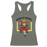 Benito Bowl Coquí Frog Football Racerback Tank Top Funny Puerto Rico Flag Game Day Music Fans