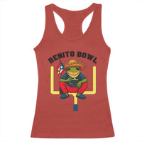 Benito Bowl Coquí Frog Football Racerback Tank Top Funny Puerto Rico Flag Game Day Music Fans