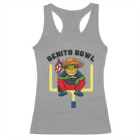 Benito Bowl Coquí Frog Football Racerback Tank Top Funny Puerto Rico Flag Game Day Music Fans