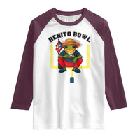 Benito Bowl Coquí Frog Football Raglan Shirt Funny Puerto Rico Flag Game Day Music Fans