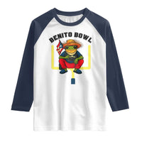Benito Bowl Coquí Frog Football Raglan Shirt Funny Puerto Rico Flag Game Day Music Fans