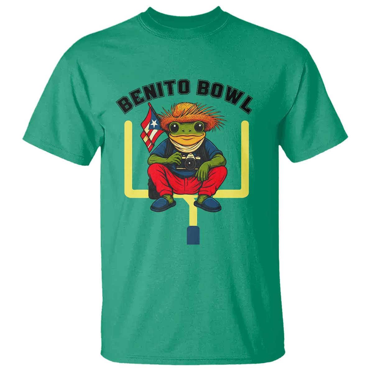 Benito Bowl Coquí Frog Football T Shirt Funny Puerto Rico Flag Game Day Music Fans