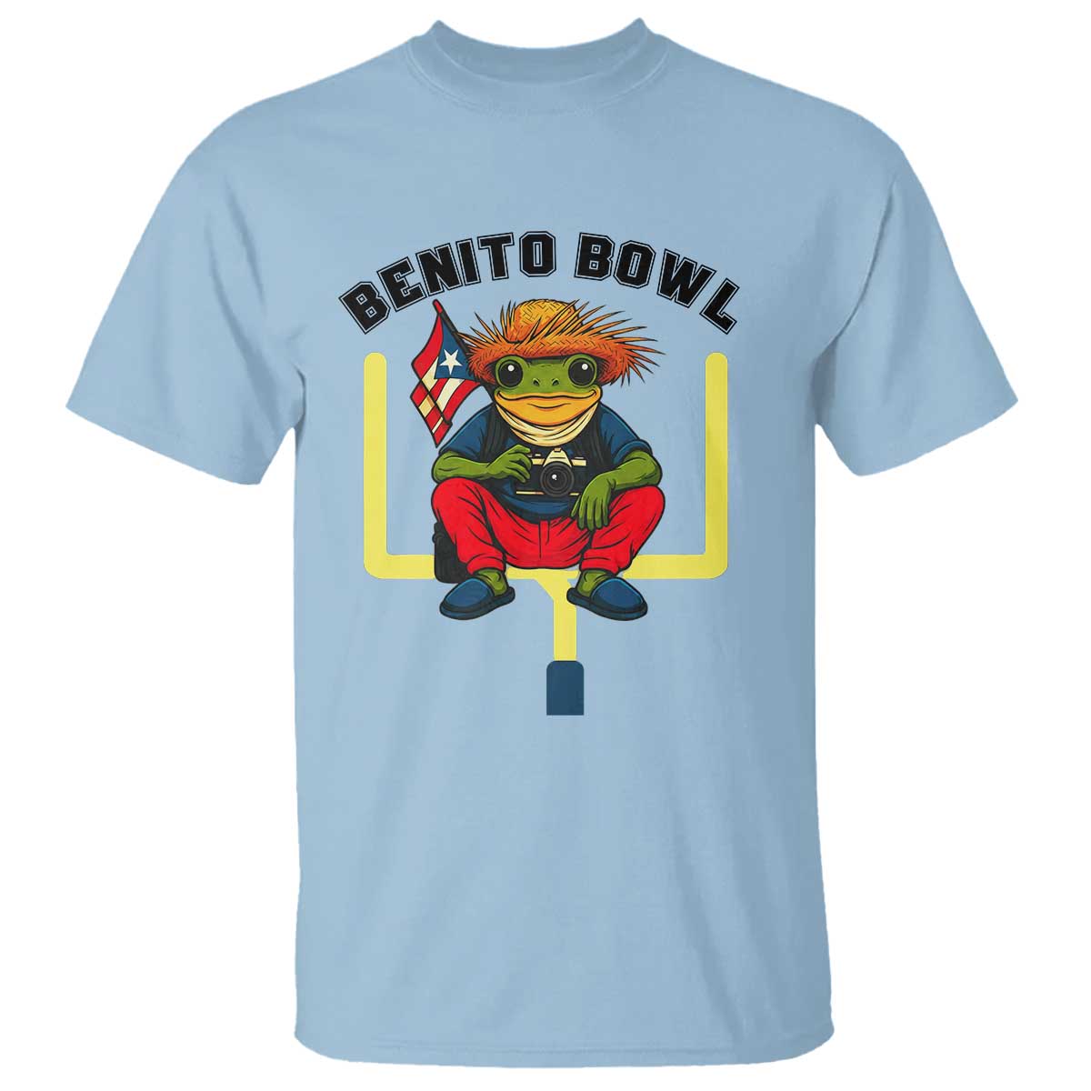 Benito Bowl Coquí Frog Football T Shirt Funny Puerto Rico Flag Game Day Music Fans
