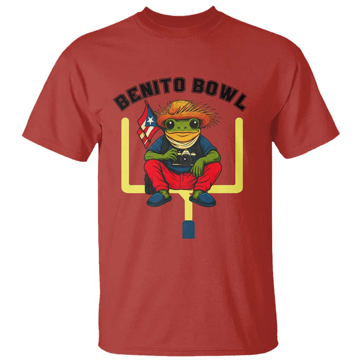 Benito Bowl Coquí Frog Football T Shirt Funny Puerto Rico Flag Game Day Music Fans