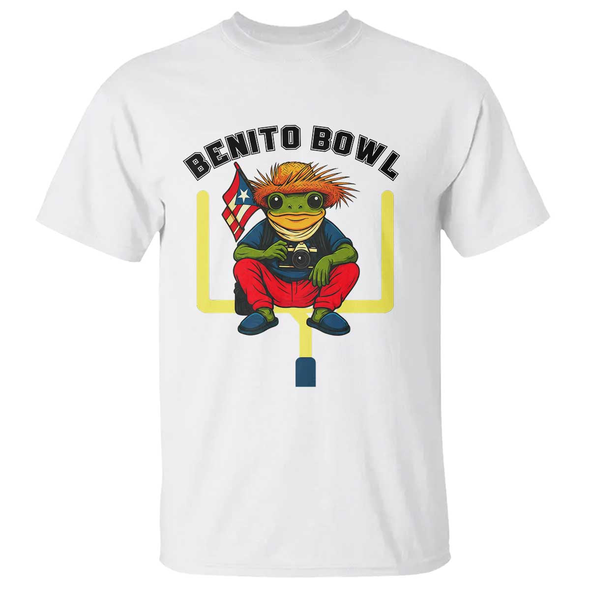 Benito Bowl Coquí Frog Football T Shirt Funny Puerto Rico Flag Game Day Music Fans