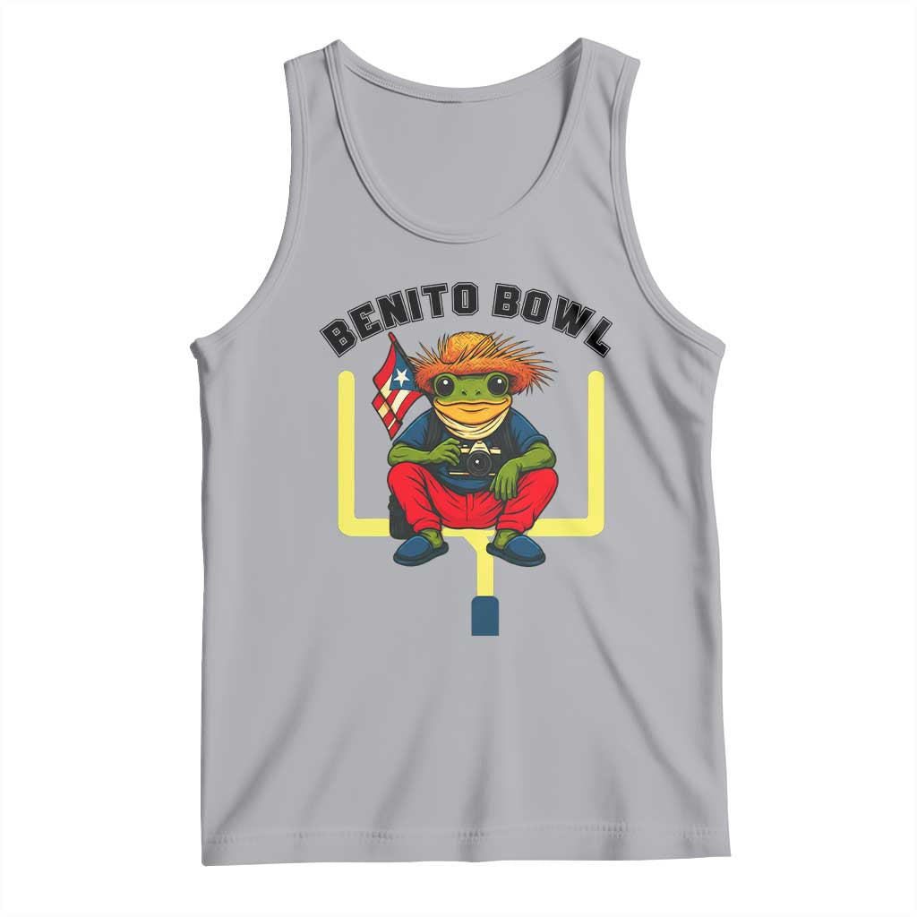 Benito Bowl Coquí Frog Football Tank Top Funny Puerto Rico Flag Game Day Music Fans
