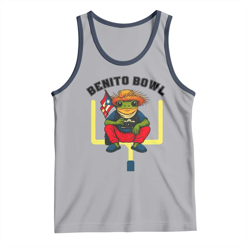 Benito Bowl Coquí Frog Football Tank Top Funny Puerto Rico Flag Game Day Music Fans