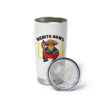 Benito Bowl Coquí Frog Football Tumbler Cup Funny Puerto Rico Flag Game Day Music Fans