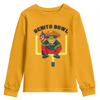 Benito Bowl Coquí Frog Football Youth Sweatshirt Funny Puerto Rico Flag Game Day Music Fans
