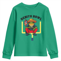 Benito Bowl Coquí Frog Football Youth Sweatshirt Funny Puerto Rico Flag Game Day Music Fans