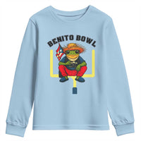 Benito Bowl Coquí Frog Football Youth Sweatshirt Funny Puerto Rico Flag Game Day Music Fans