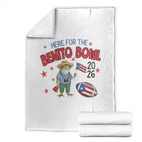 Here for the Benito Bowl 2026 Coquí Frog Throw Blanket Puerto Rican Funny Football Music Fans
