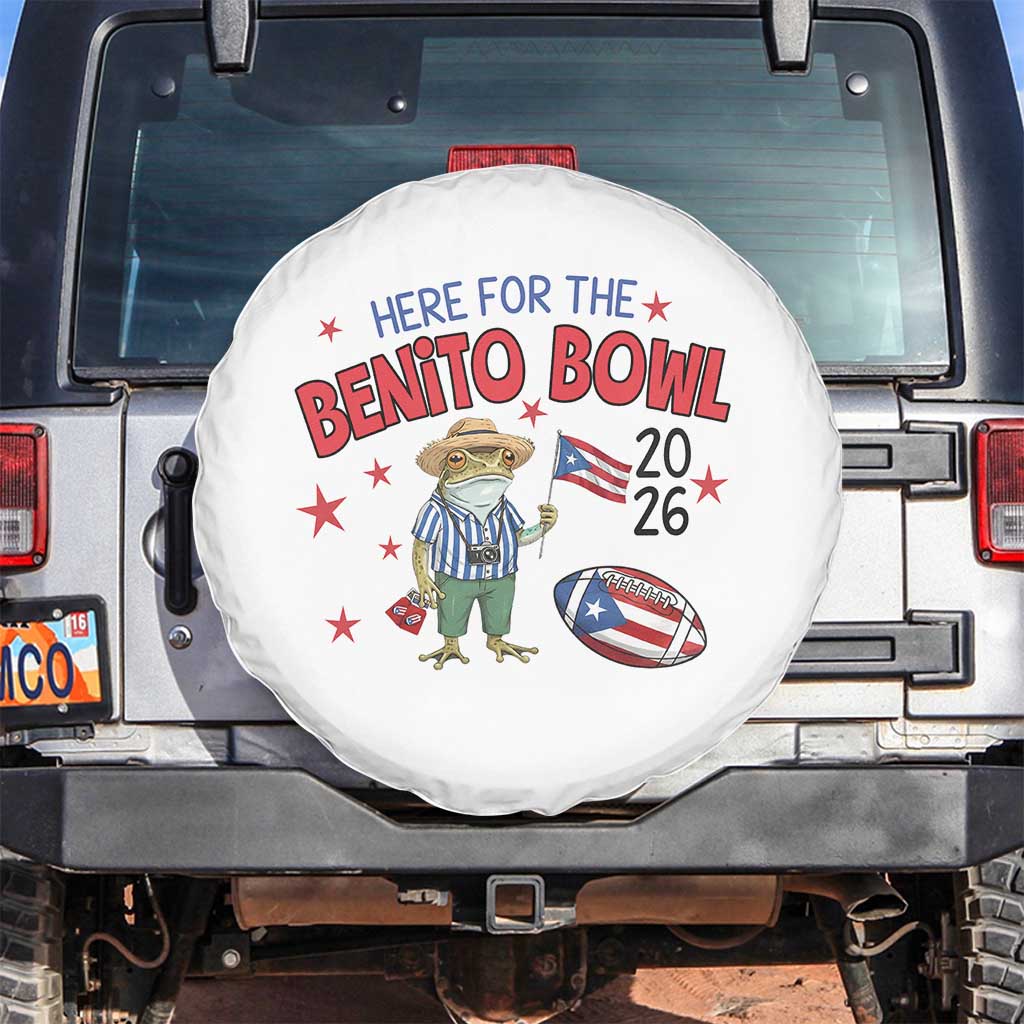 Here for the Benito Bowl 2026 Coquí Frog Spare Tire Cover Puerto Rican Funny Football Music Fans