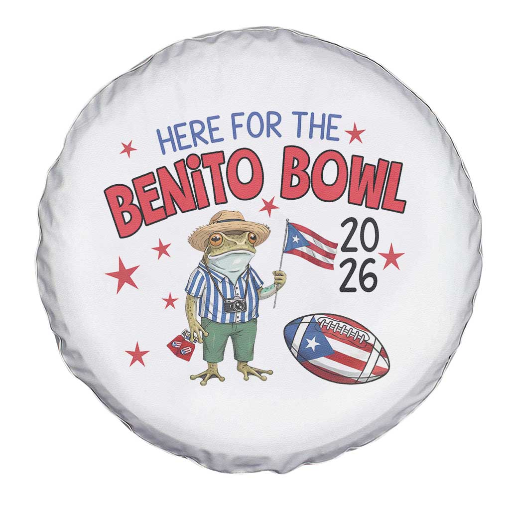 Here for the Benito Bowl 2026 Coquí Frog Spare Tire Cover Puerto Rican Funny Football Music Fans