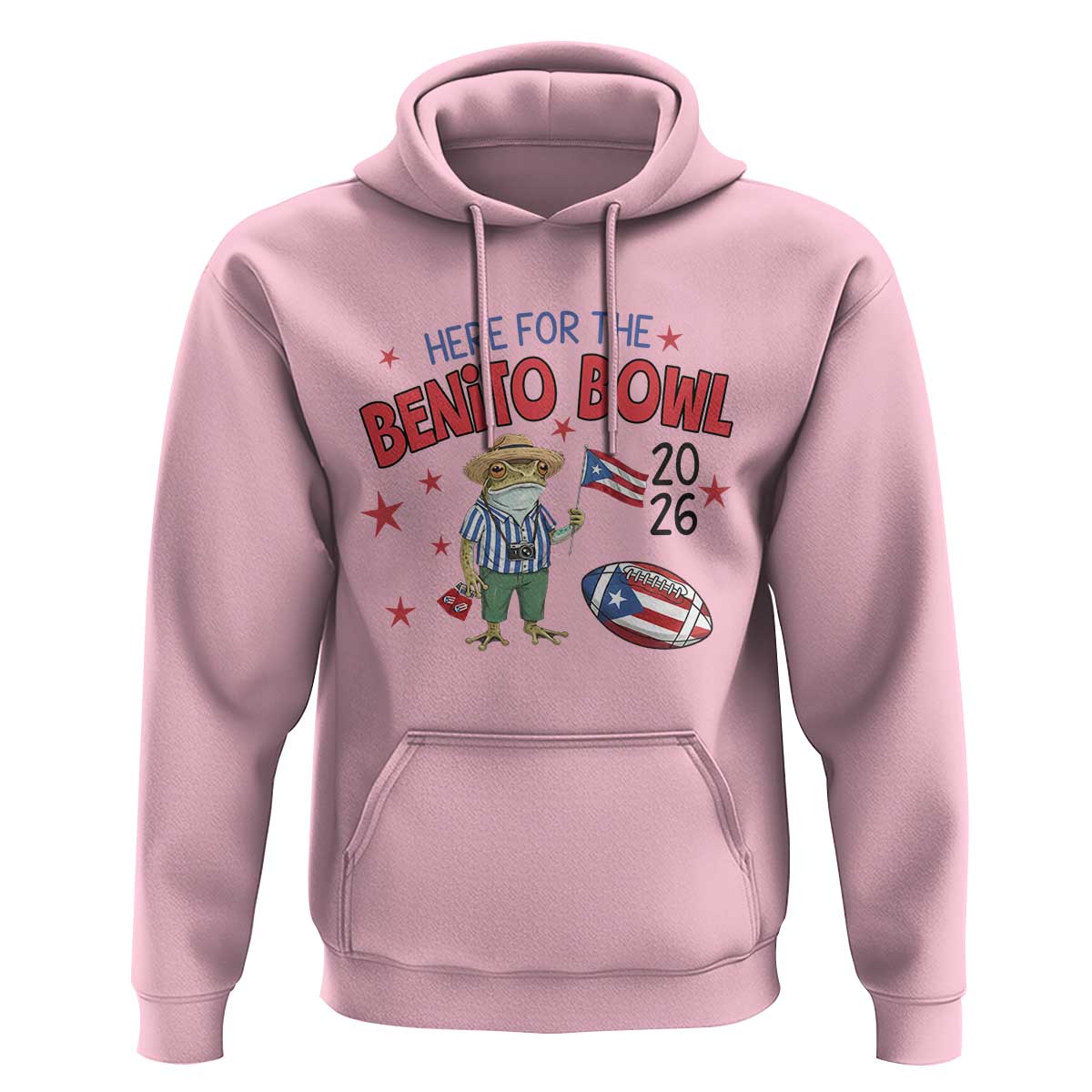 Here for the Benito Bowl 2026 Coquí Frog Hoodie Puerto Rican Funny Football Music Fans