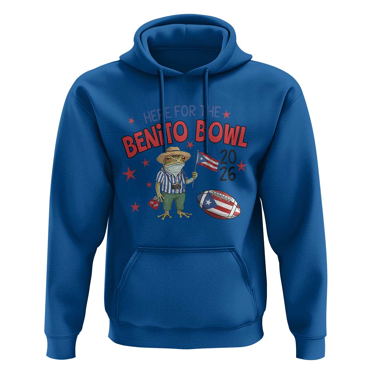 Here for the Benito Bowl 2026 Coquí Frog Hoodie Puerto Rican Funny Football Music Fans