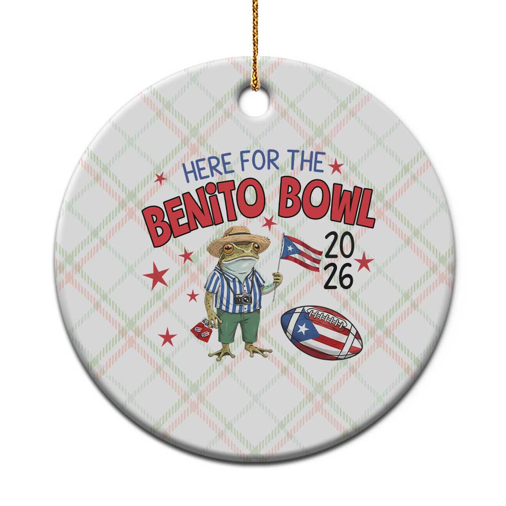 Here for the Benito Bowl 2026 Coquí Frog Ceramic Ornament Puerto Rican Funny Football Music Fans