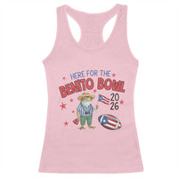 Here for the Benito Bowl 2026 Coquí Frog Racerback Tank Top Puerto Rican Funny Football Music Fans