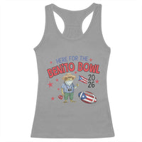 Here for the Benito Bowl 2026 Coquí Frog Racerback Tank Top Puerto Rican Funny Football Music Fans