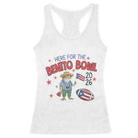Here for the Benito Bowl 2026 Coquí Frog Racerback Tank Top Puerto Rican Funny Football Music Fans