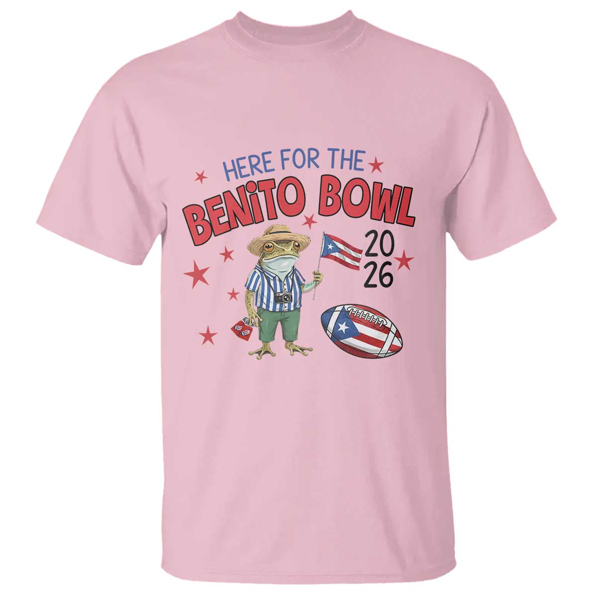 Here for the Benito Bowl 2026 Coquí Frog T Shirt Puerto Rican Funny Football Music Fans