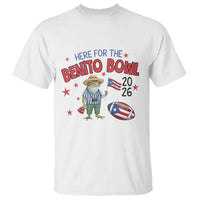 Here for the Benito Bowl 2026 Coquí Frog T Shirt Puerto Rican Funny Football Music Fans