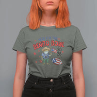 Here for the Benito Bowl 2026 Coquí Frog T Shirt For Women Puerto Rican Funny Football Music Fans